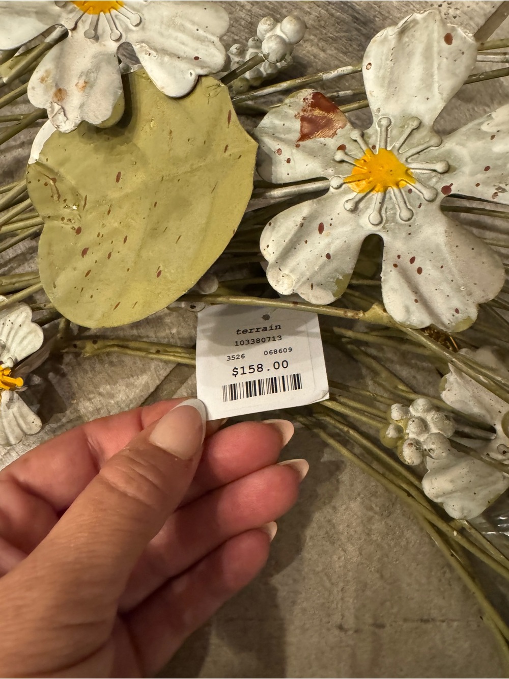 NEW Anthropologie X Terrain Flower + Eucalyptus Iron Wreath, 24” - Picture 3 of 5